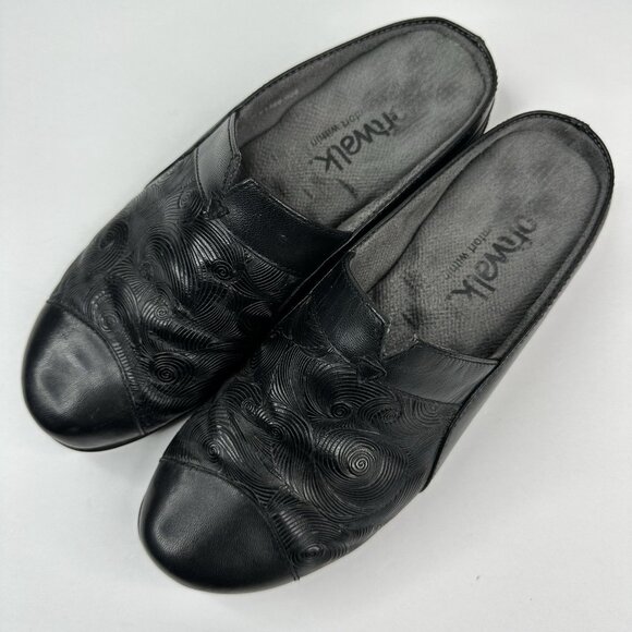 Softwalk Women's Black San Marcos Woven Circle Print Clog Mules US 8 - Picture 2 of 15